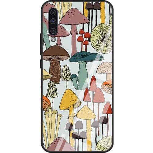 Hippie Mushroom Foraging Fungi Pattern For Samsung A21S A20e A10 A20 A30 A50 A70 A31 A51 A71 A12 A52 A72 A32 Tempered Glass Case