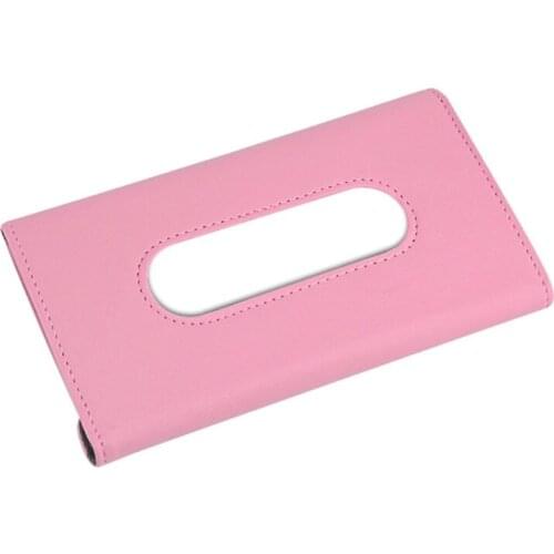 Vehicle Mounted Mask Tissue Holder Car Napkin Storage Organizer PU Leather Directly Clamp Truck Decoration for Girls