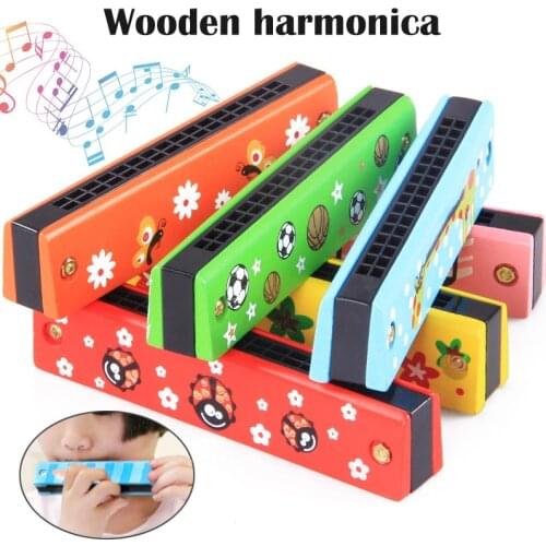 Childrens Kids Wooden Harmonica Kindergarten Fun Puzzle Educational Toys Baby Gifts AN88