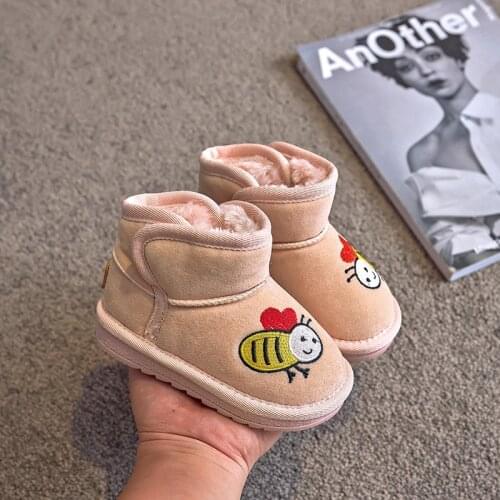 2021 New Children Pink High Boots Fashion Baby Girls Toddler Cute Cartoon animal pattern Winter Kids Snow Shoes 3-5-8 Years Old