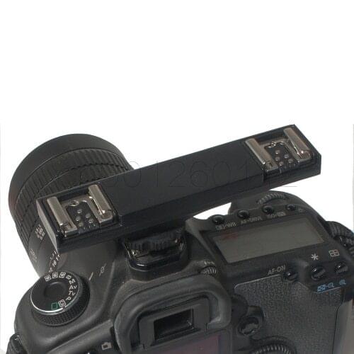 Dual Flash Hot Shoe TTL Off-Camera Speedlite Sync Cord Arm Bracket for Canon 7DII 70D 5DR 5DRS 5DIII 6D 5D4 6D 7D 650D 700D