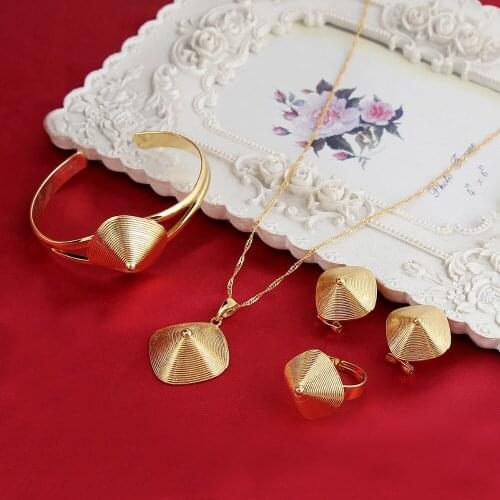 Ethiopian Jewelry Sets 24K Gold Color Jewelry Set For Ethiopian Eritrean African Girls