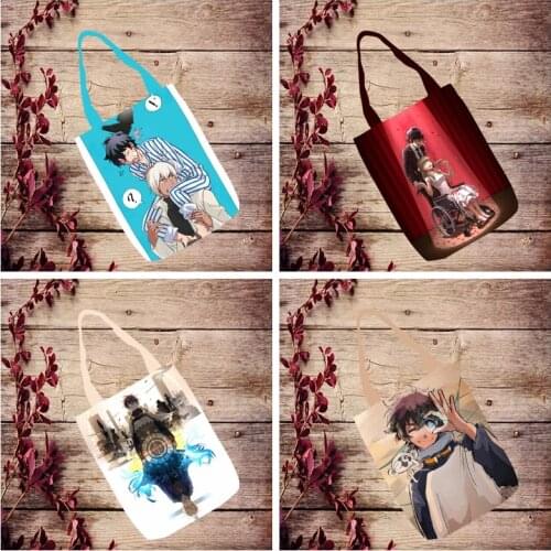 IVYYE Kekkai Role Fashion Anime Foldable Handbag Canvas Shopping Bag Casual Shoulder Bags Customized Tote Lady Girls New
