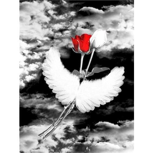 Oil Painting By Numbers On Canvas Wings Rose Abstract Frame Handmade Acrylic Paints For Adult DIY Craft Color Drawing Home Decor