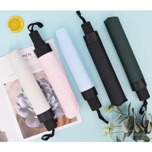 CHINA WANGYIRUO Mens and womens vinyl folding solid color portable anti-ultraviolet sun umbrella windproof umbrella