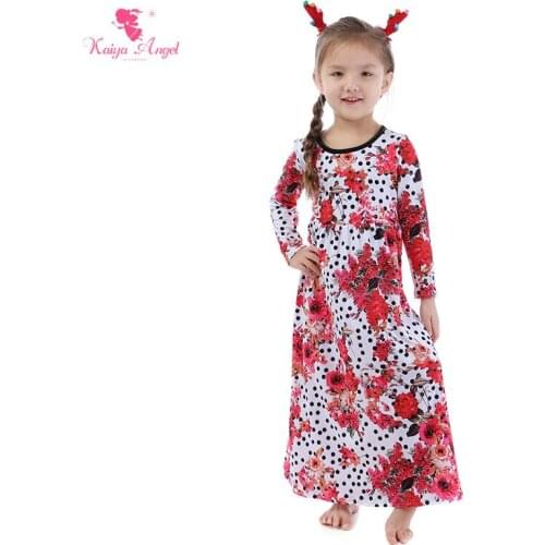 Kaiya Angel Toddler Girl Summer White with Black Spots Red Begonia Dress Party Wedding Dress Children Princess kids Clothing