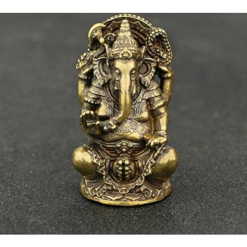 Copper Statue Copper Indian Style Buddhism Ganesha Statue Decoration Home Furnishings Gift Metal Handicrafts God Figure Statue S