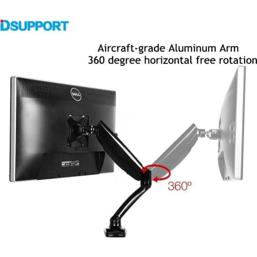 Free Shipping D5 Desktop Gas Spring 10"-27" LCD LED Monitor Holder Computer Mount Arm With 2 USB Port Loading 2-6.5kgs
