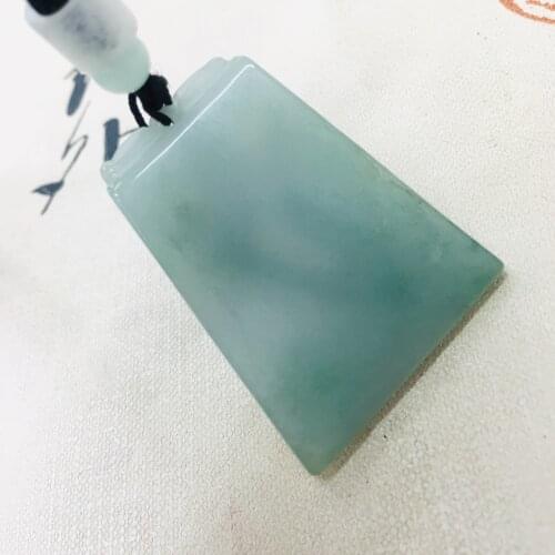 Pure natural Emerald jade Hand-carved two-tone amulet pendant with simple necklace Men and women sweater chain