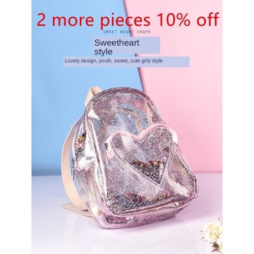 New Coming Dance Glitter Backpack Plastic Bag Pink Ballet Baby Girls Fashion Shoes Tights Dancewear Storage Gift Heart Zip Lock