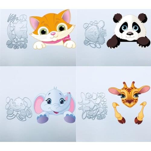 Animal cat deer elephant panda Metal Cut Dies Stencils for Scrapbooking Stamp/photo album Decorative Embossing DIY Paper Cards