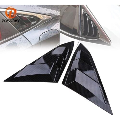 POSSBAY Car Side Window Scoop Louvers ABS Rear Window Panel Decoration Bonnet Vents Fit for Honda Civic Sedan 2016-present