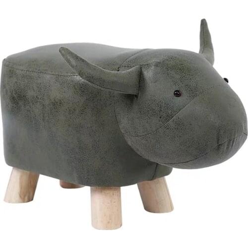 Animal Shoe Change Stool Solid Wood Yijia Baby Cute Cartoon Sofa Round Stool Creative Elephant Child Small Bench