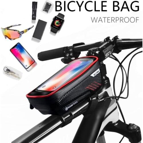 New Fashion Bike Bag Frame Front Top Tube Cycling Bag Waterproof Phone Case Touchscreen Bag MTB Pack Bicycle Accessories Bag