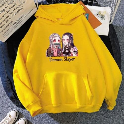 Japan Anime Cartoon Demon Slayer Men Women Hoodies Sweatshirts Long Sleeves Pullovers Harajuku Tops Hip Hop Unisex Clothes