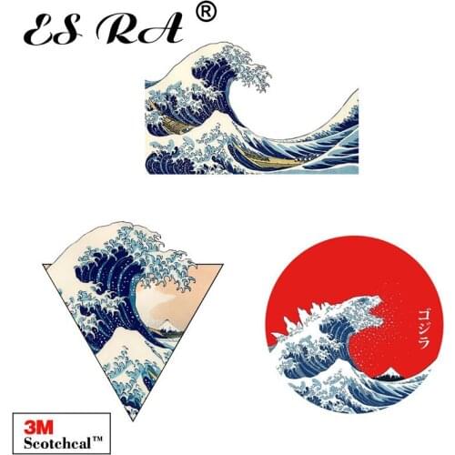 Vinyl Car Stickers Waterproof Japan Ukiyoe Wave Laptop Decals Pegatinas Matt Pitcher Fridge Skateboard Luggage Decorate