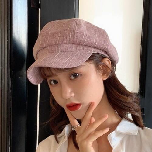 Octagon Hat Female Spring and Summer Korean Wild Beret Cute Student Retro Casual Painter Berets Driving Hat for Women Girls