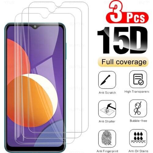 3PCS Protective Glass For Samsung Galaxy M12 M 12 12M Tempered Film For Samsung M11 M21 M31 M30 M51 M31S M30S M21S 9D Protector