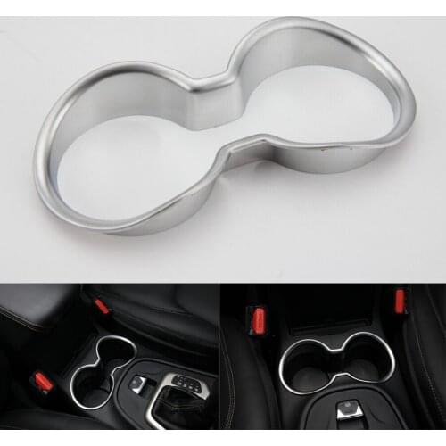 1Pc Interior Car Cup Water Holder Decoration Frame Panel Styling Cover Trim Sticker Fit For Jeep Cherokee 2014-2016