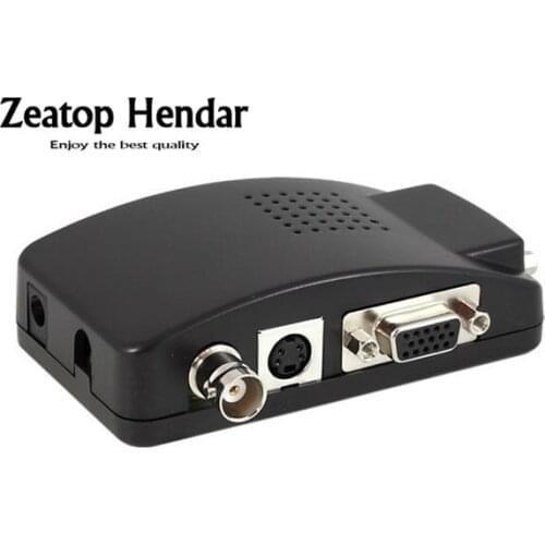1Pcs BNC to VGA Converter Box CCTV S-Video BNC to VGA Video PC Converter Adapter Connector