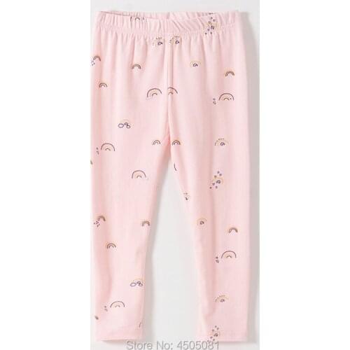 100% Elastic Cotton Pink Pencil Stretch Pants Infant Children Skinny Trousers Brand Baby Girl Clothes Kids Leggings Pink Rainbow