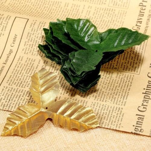100Pcs Green Artificial Rose Flower Leaf Silk Fake Flower Leaves Floral Garland Wedding Decoration Christmas Crafts Bouquet DIY