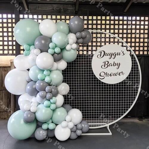 103pcs Pastel Macaroon Mint White Balloons Garland Arch Kit Grey Ballons Wedding Birthday Baby Shower Party Decoration