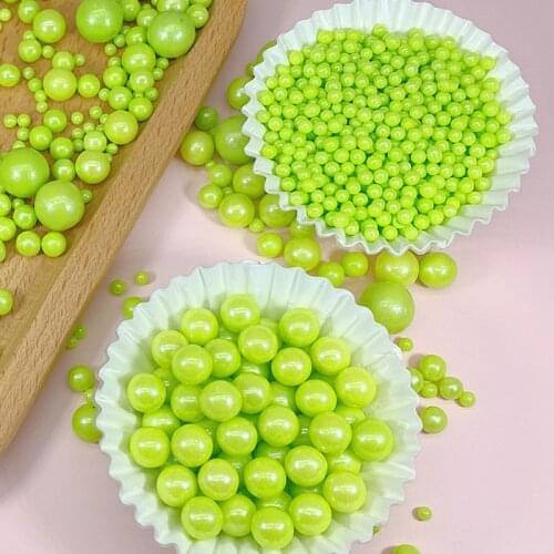 15g Edible Green Beads Pearl Sugar Ball Fondant DIY Cake Baking Sprinkles Sugar Candy Ball Wedding Cake Decoration Free Shipping