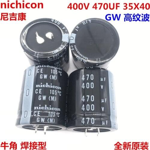 2PCS/10PCS 470uf 400v Nichicon GW 35x40mm 400V470uF Snap-in PSU Capacitor
