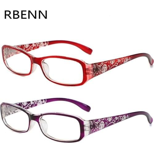 RBENN 2 PACK Reading Glasses Women with Flower Pattern Presbyopia Reader +1.0 1.5 2.0 2.5 3.0 3.5 4.0
