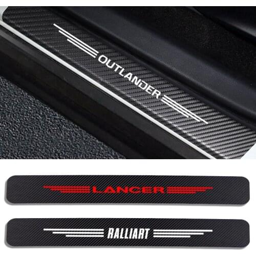 4PCS/Set Car Door Threshold Cover Stickers For Mitsubishi Lancer 10 3 9 EX Outlander 3 ASX L200 Ralliart Competition Accessories