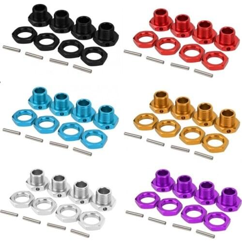 4PCS RC Wheel Hex Driver 17MM Aluminum Alloy Wheel Hex Coupler Spare Accessory Parts Kit for HSP 1/8 RC Crawler Car