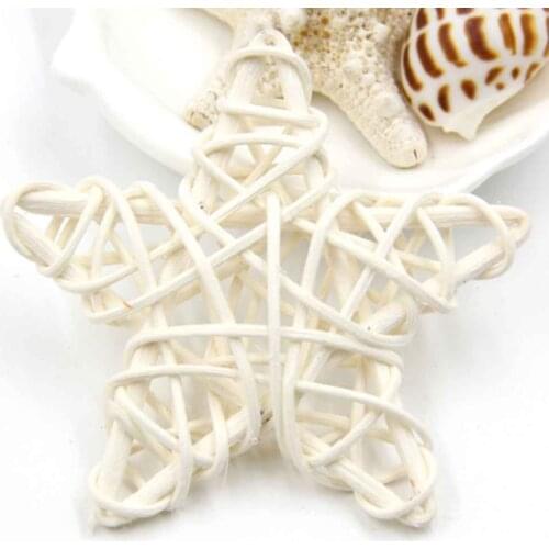 5Pieces Five Star 6CM Rattan Plaited Vine Christmas Birthday Home Wedding Party Decoration DIY Ornaments Home Hanging Supply