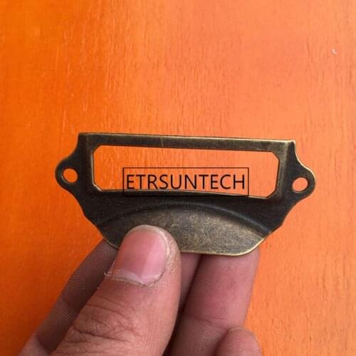 500pcs Vintage Metal Label Pull Frame Handle File Name Card Holder For Furniture Cabinet Drawer Box Case Bin