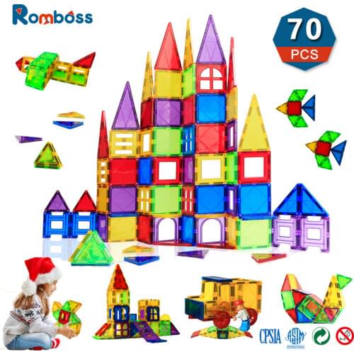 Romboss 3D Magnetic Building Blocks Constructor Games Magnet Toy Childrens Magnets Square Educational Toys for Kids Gift