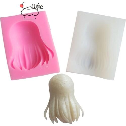 Aouke Hair Shaped Decorating Molds Cake Silicone Mold Sugarpaste Candy Chocolate Gumpaste Clay Mould J158
