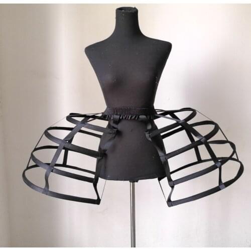 Satin Cutout Four-Layer Bilateral Bird Cage Fishbone Crinoline Cosplay Violence Lolita New Style Crinoline
