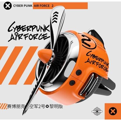 Future Technology Car Air Freshener Cyberpunk Rotating Propeller Air Outlet Fragrance Flavor Air Force 2 Car Accessories