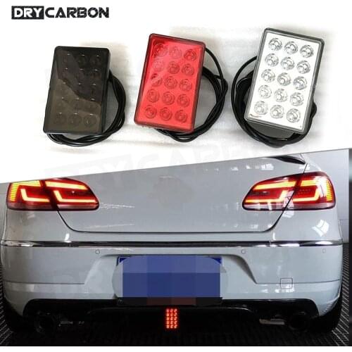 Car Rear Diffuser Spoiler LED Brake Lights Rear Bumper Pilot Lamp For BMW For Benz For VW Universal Car Red White Black