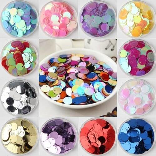 10mm 15mm 20mm 25mm 30mm Sequin Flat Round Edge Hole Loose Sequins for Carfs Kids Dance Dress DIY Decoration lentejuelas planas