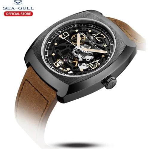 Seagull Top Brand Mens Automatic Mechanical Watch Luxury Sapphire Glass Transparent Luminous Watch relogio masculino