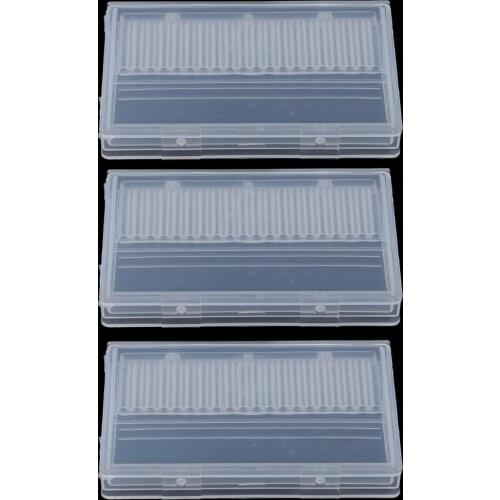3pcs Nail Bit Holder Case, 20 Holes Manicure Drill Bit Storage Display Box Organizer, Clear Plastic Nail Tip Stand