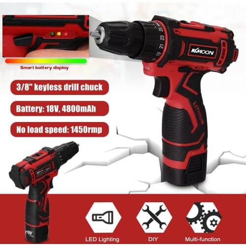 18V Electric Cordless Drill High-power Lithium Battery Wireless Rechargeable Hand Drills Brush Motor DIY Electric Power Tools