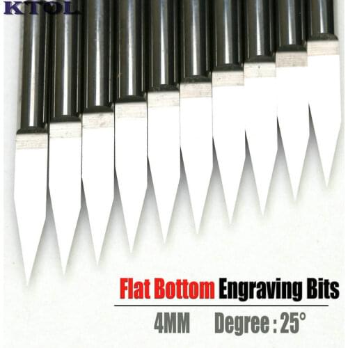 4MM 25 Degree V Carving PCB CNC Tools Engraving Milling Cutter Router Bits for Wood 0.1-0.5mm Tip Sharp Tungsten Carbide Endmill