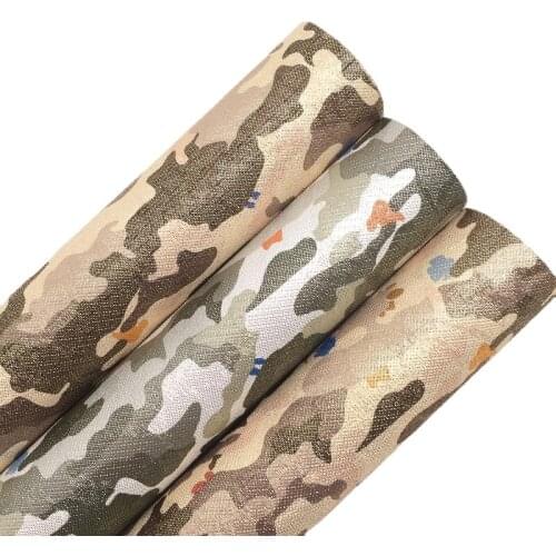 Camouflage Printed Synthetic Faux Leather Fabric Sheets Felt backing Bows Earrings DIY 21X29CM R119A
