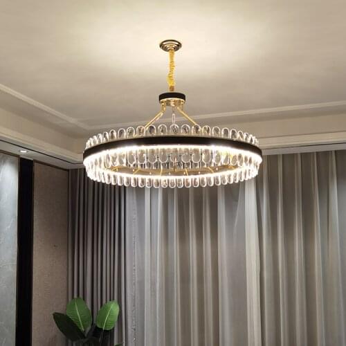 Living room chandelier modern minimalist atmosphere home restaurant crystal light luxury bedroom net red new living room lamp