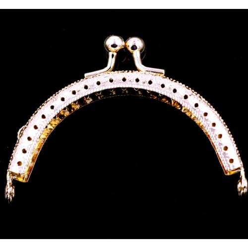 50PCS 8.5cm Rose Gold Metal Purse Bag Frames Arch Embossed Kiss Clasps Clutch Buckle Handbag Handle DIY Luggage Hardware Parts