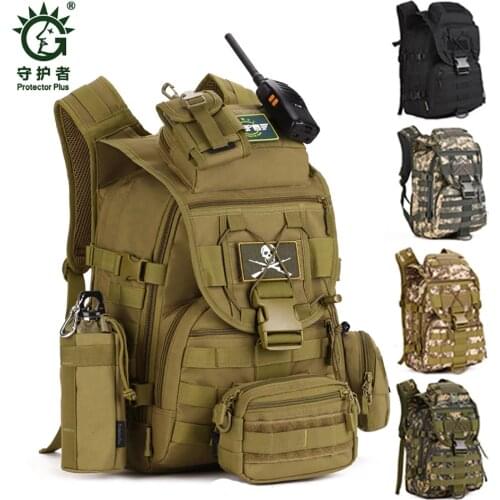 Protector Plus 40L Man Backpacks Army Camping Tactics Military Assault Bags 600D Waterproof Travel Bag Mens Tactical Backpack
