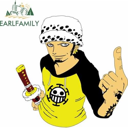 EARLFAMILY 13cm x 12.9cm For ONE PIECE Anime Car Stickers Waterproof Decal Personality Creative Decals Custom Printing