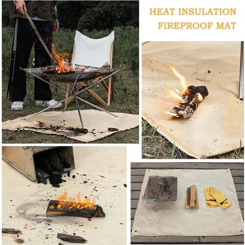 Fireproof Mat Heat Resistant Fire Pit Pad Protect Patio Terrace Lawn Grass Grill BBQ Blanket Outdoor Camping Accessories